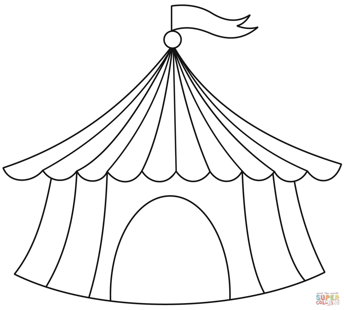 Шатер раскраска для детей