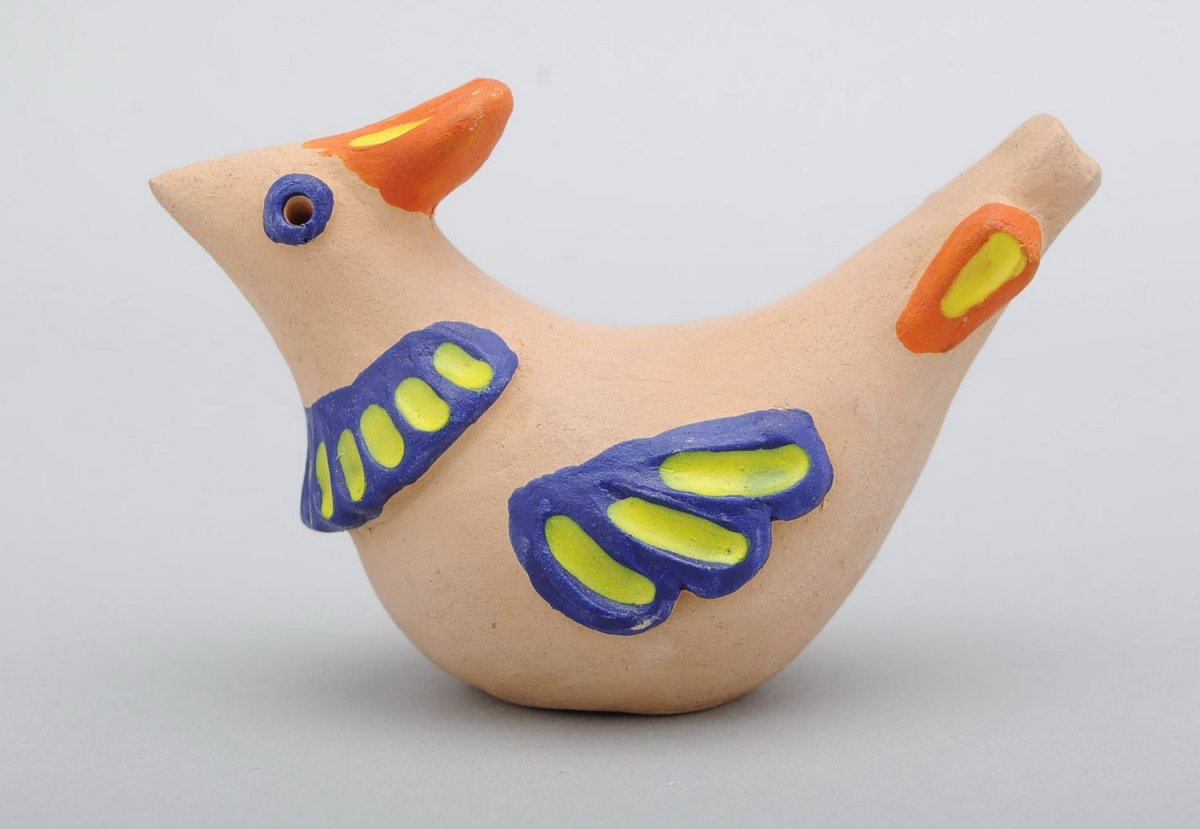 Свистулька дудочка Городецкая роспись