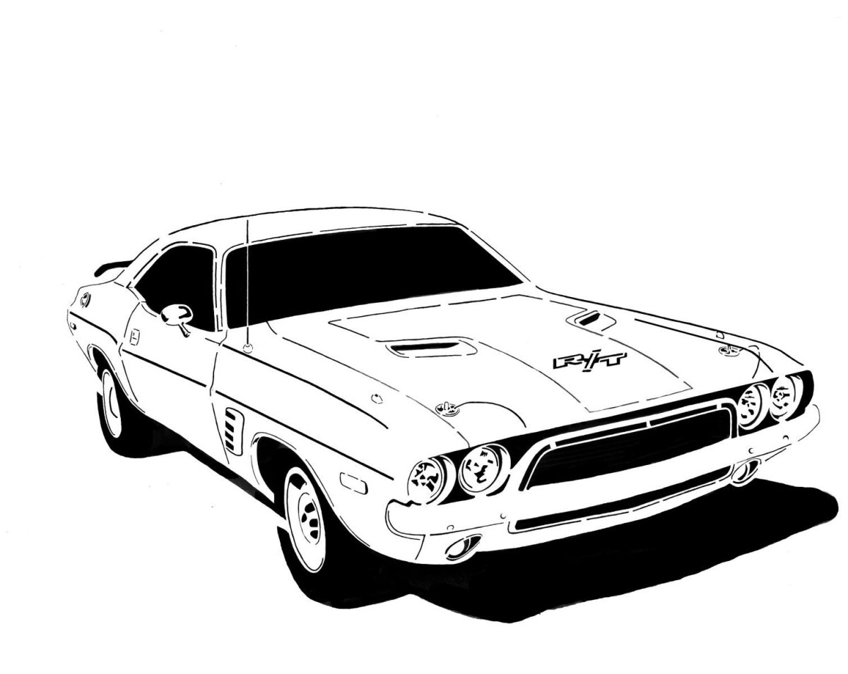 Раскраска dodge Challenger 1970
