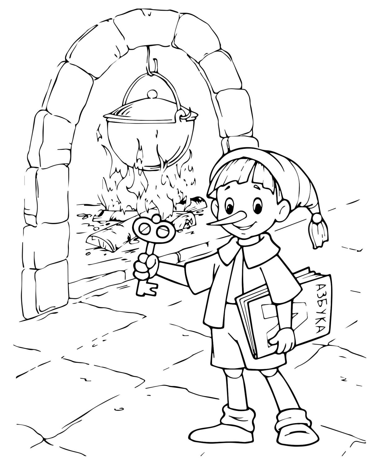 Раскраски к сказке золотой ключик или приключения Буратино