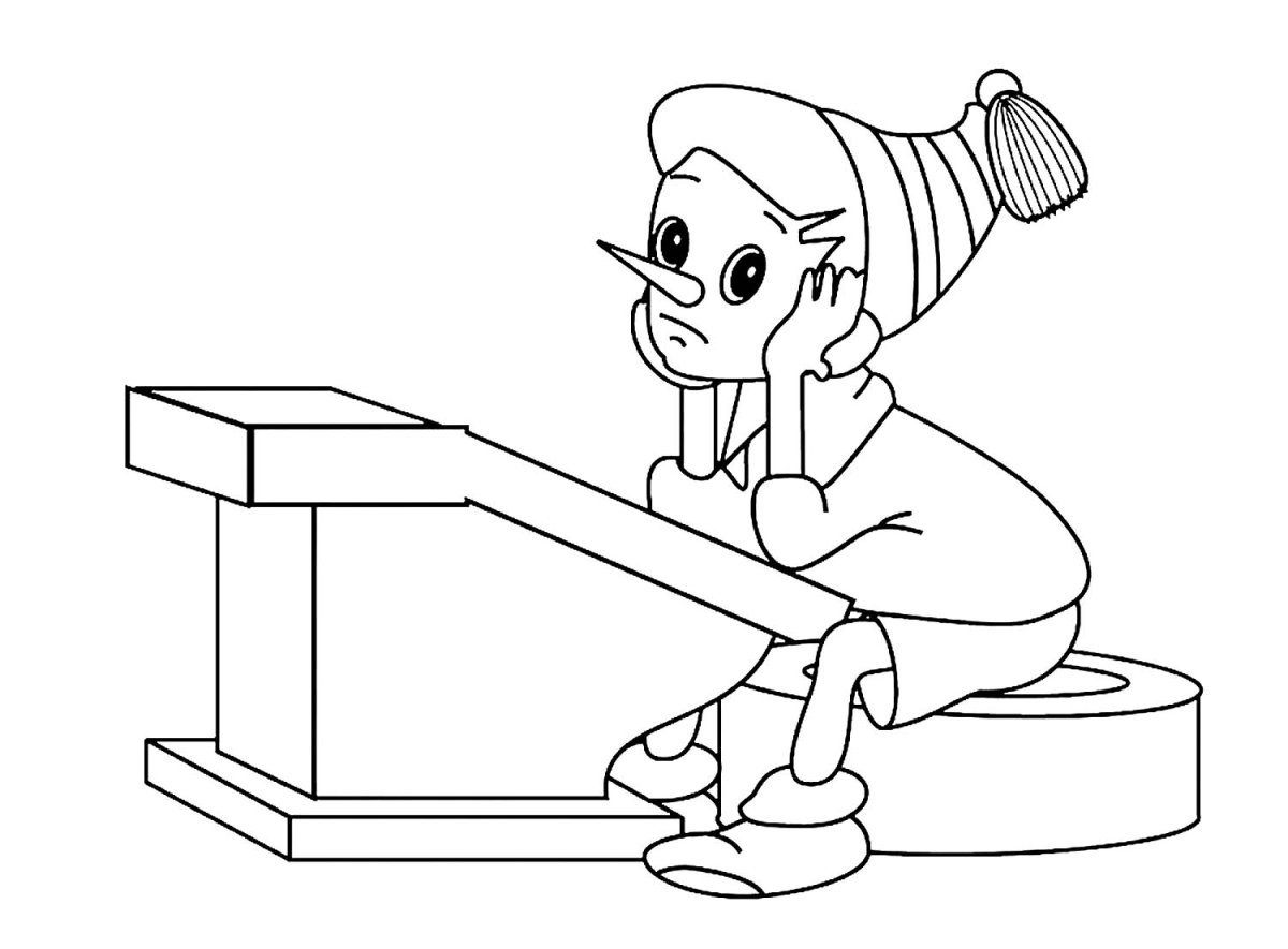 Золотой ключик или приключения Буратино раскраска