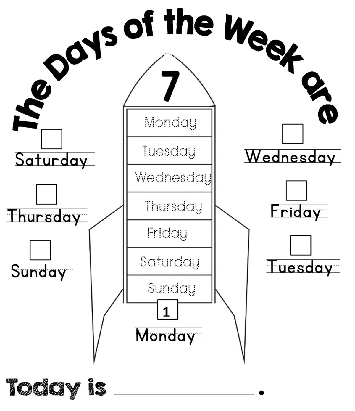 Days of the week задания для детей