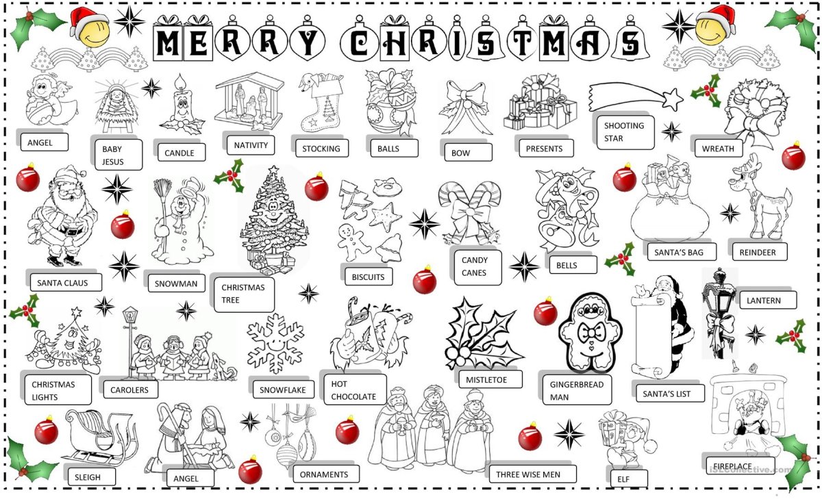 Новогодняя лексика на английском для детей