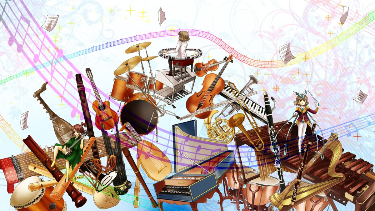 Музыкальные инструменты коллаж