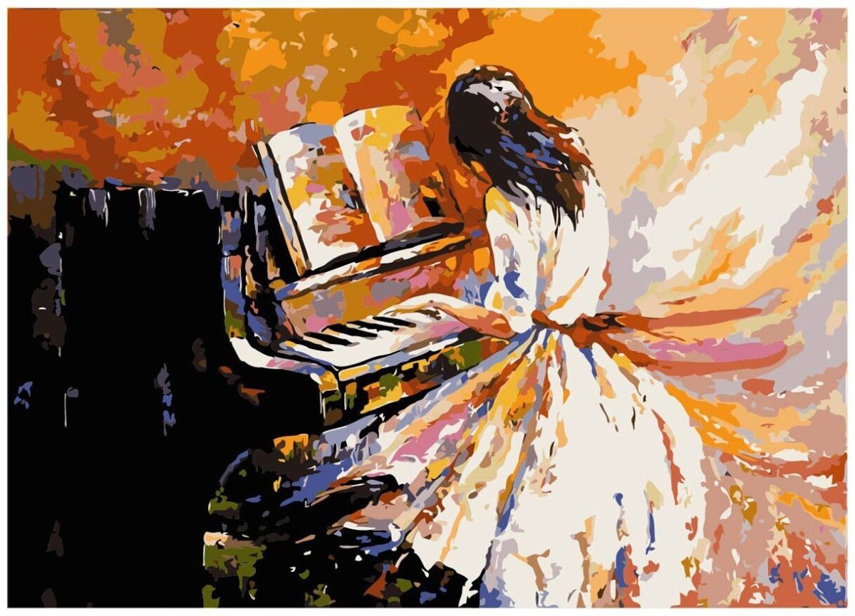 Картина пианистка Шопен