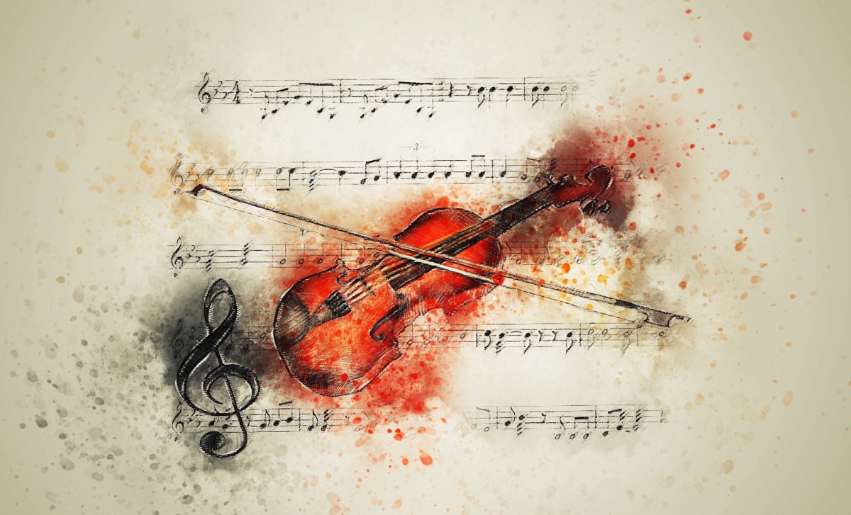 Вышивка крестом скрипачка