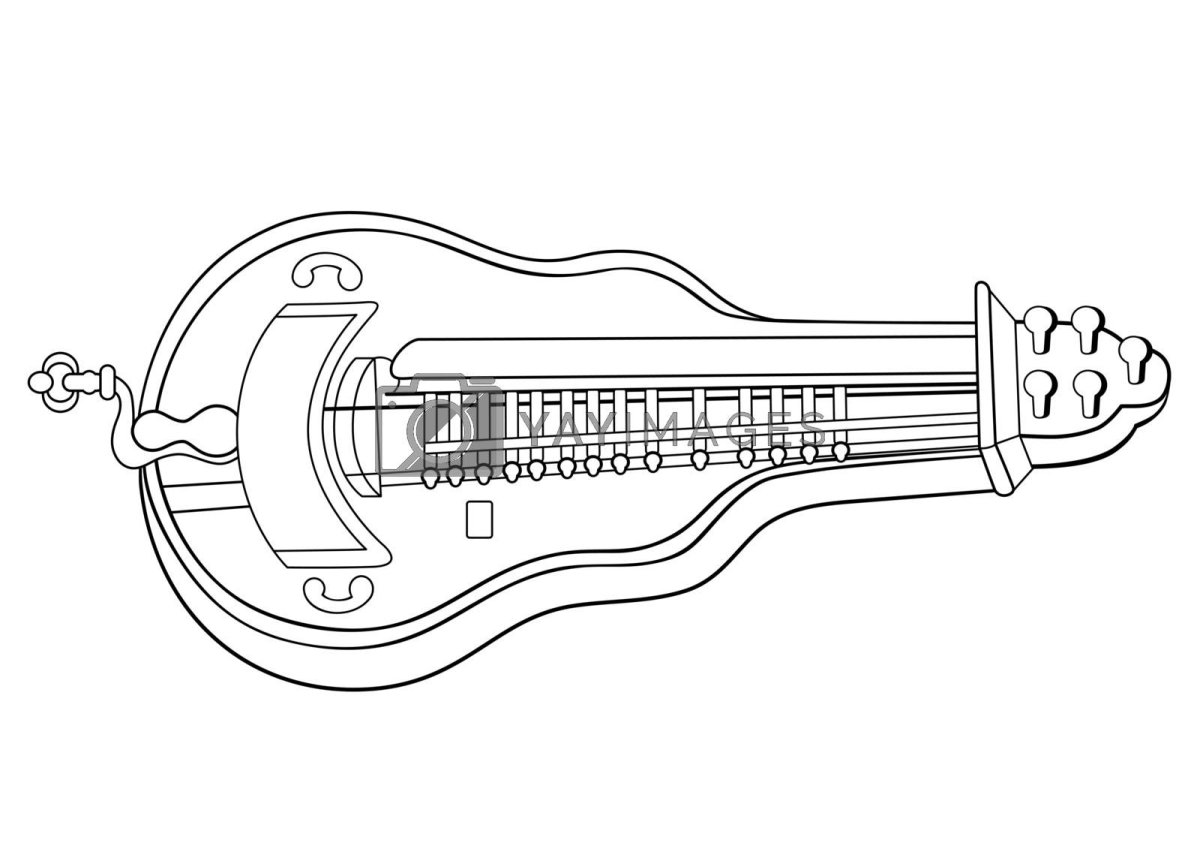 Музыкальный инструмент Лира раскраска