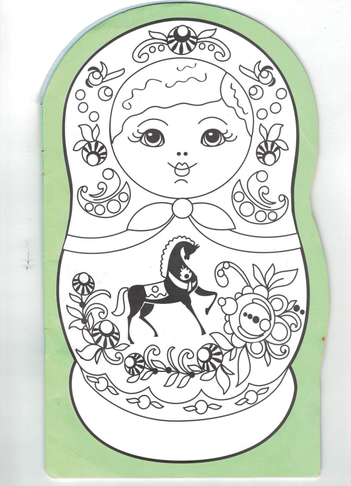 Матрешка Городецкая роспись раскраска