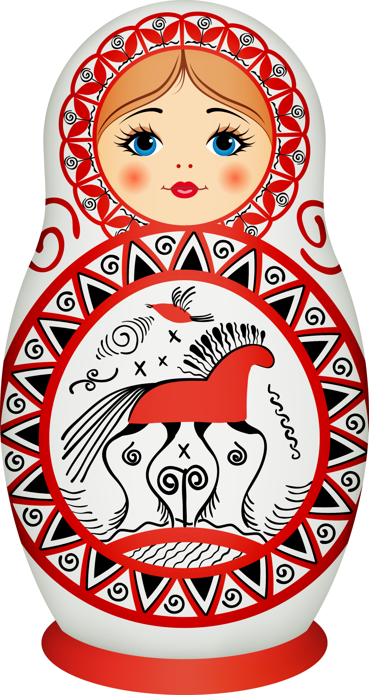 Раскраска матрёшка в русском стиле