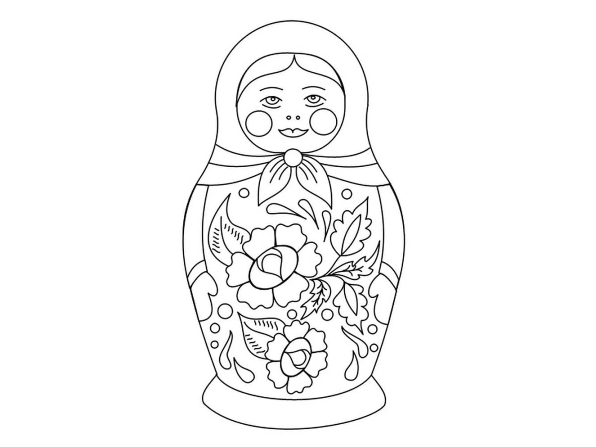 Хохломская роспись Матрешка