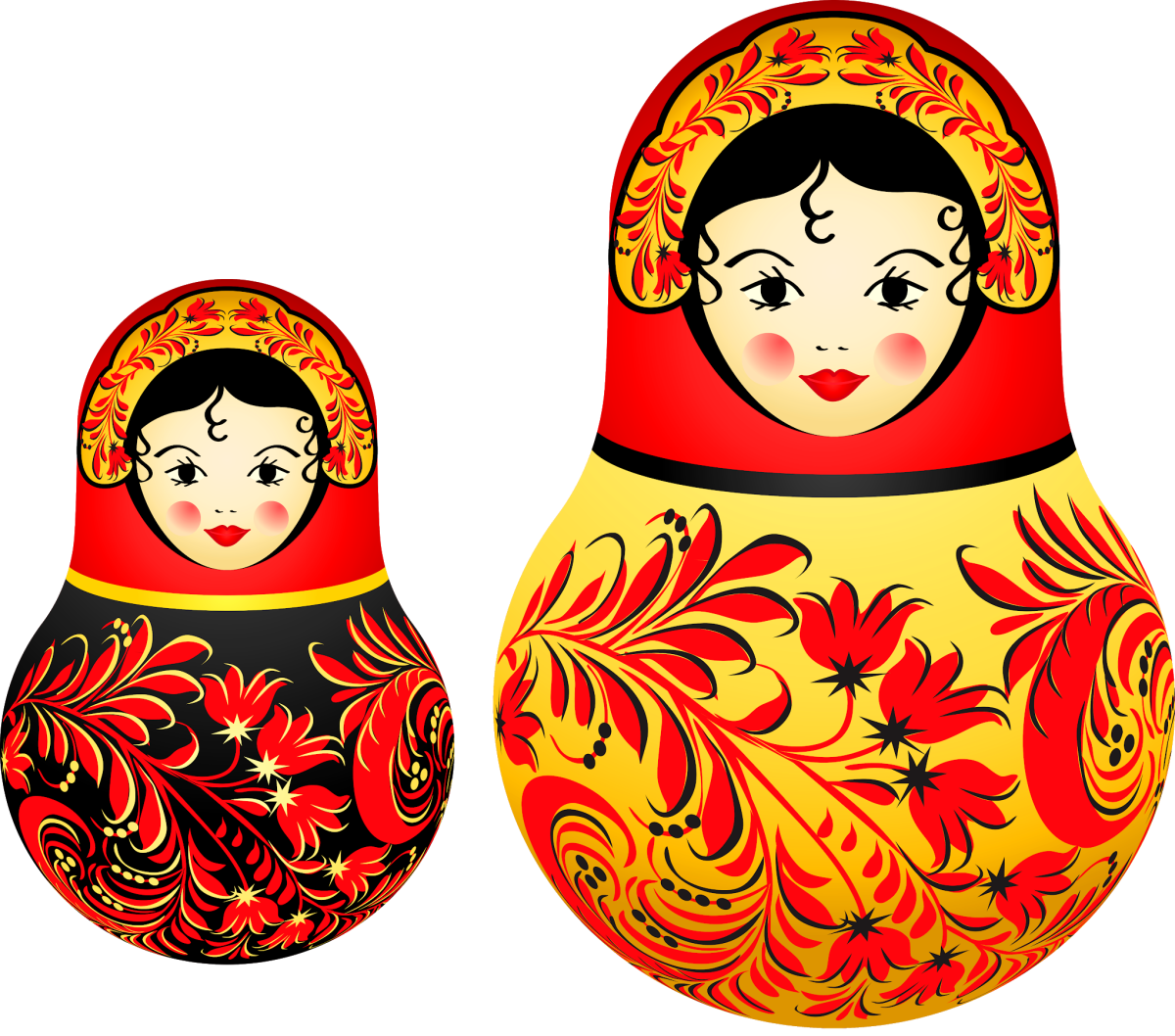 Матрешка трафарет