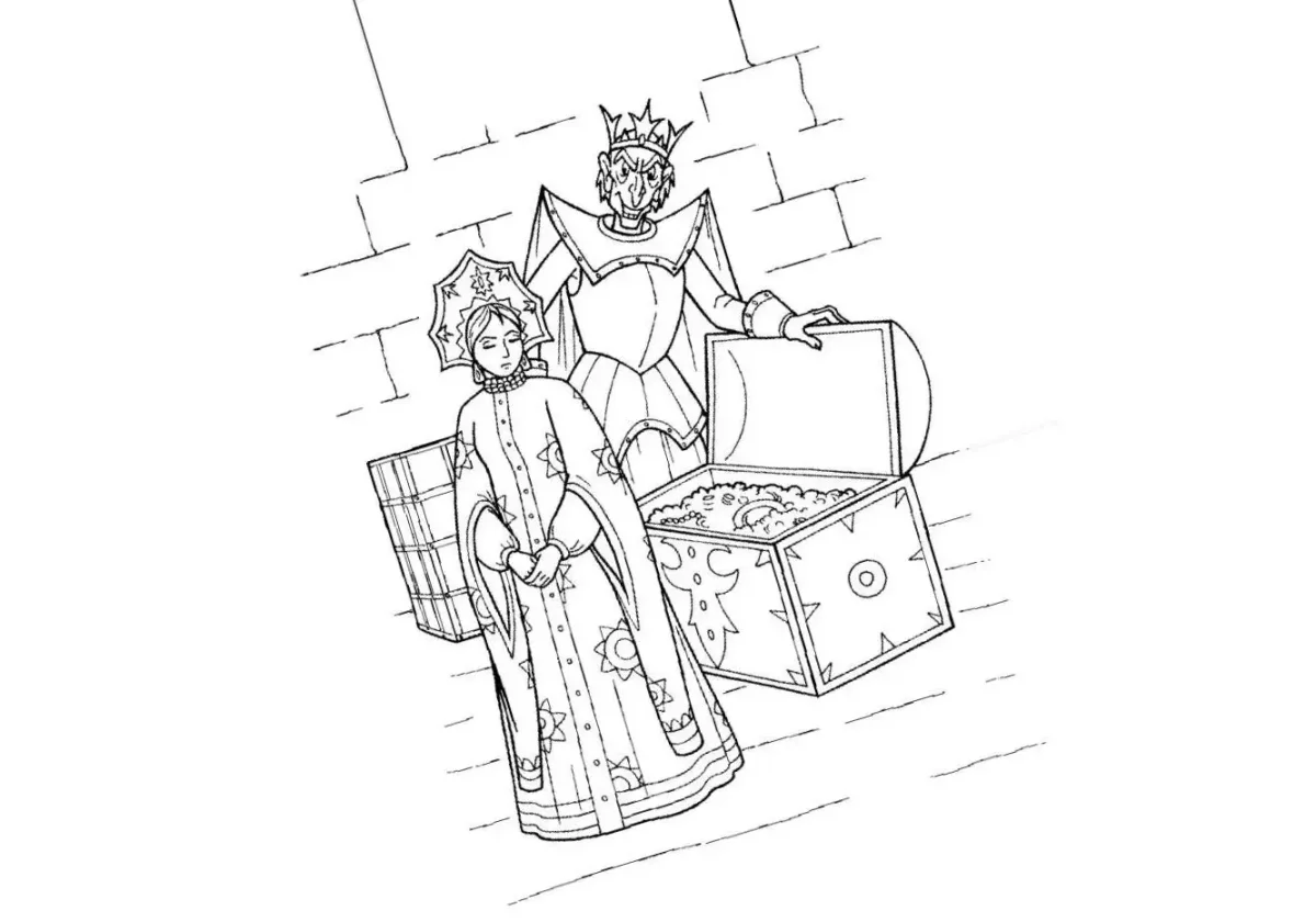 Иван Царевич и Кощей Бессмертный раскраска