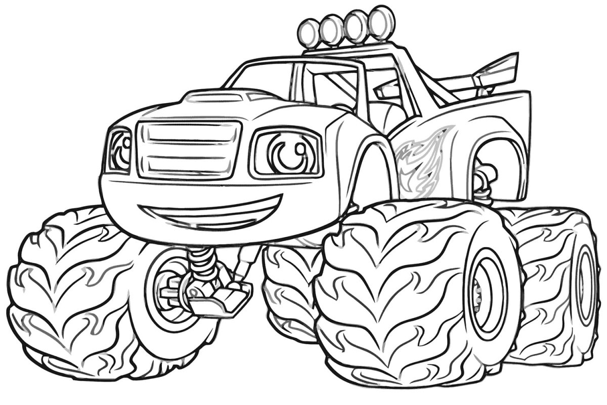 Монстр трак МЕГАЛОДОН раскраска