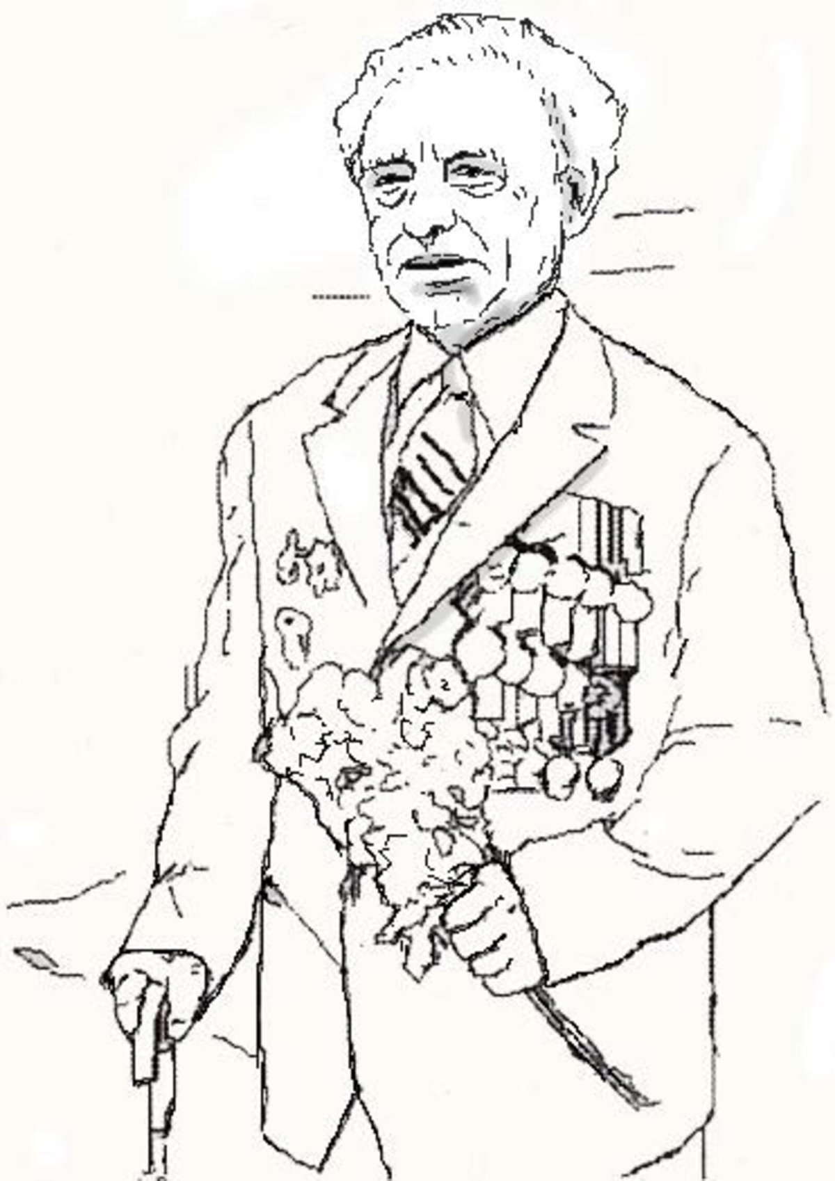 Раскраска ветеран войны