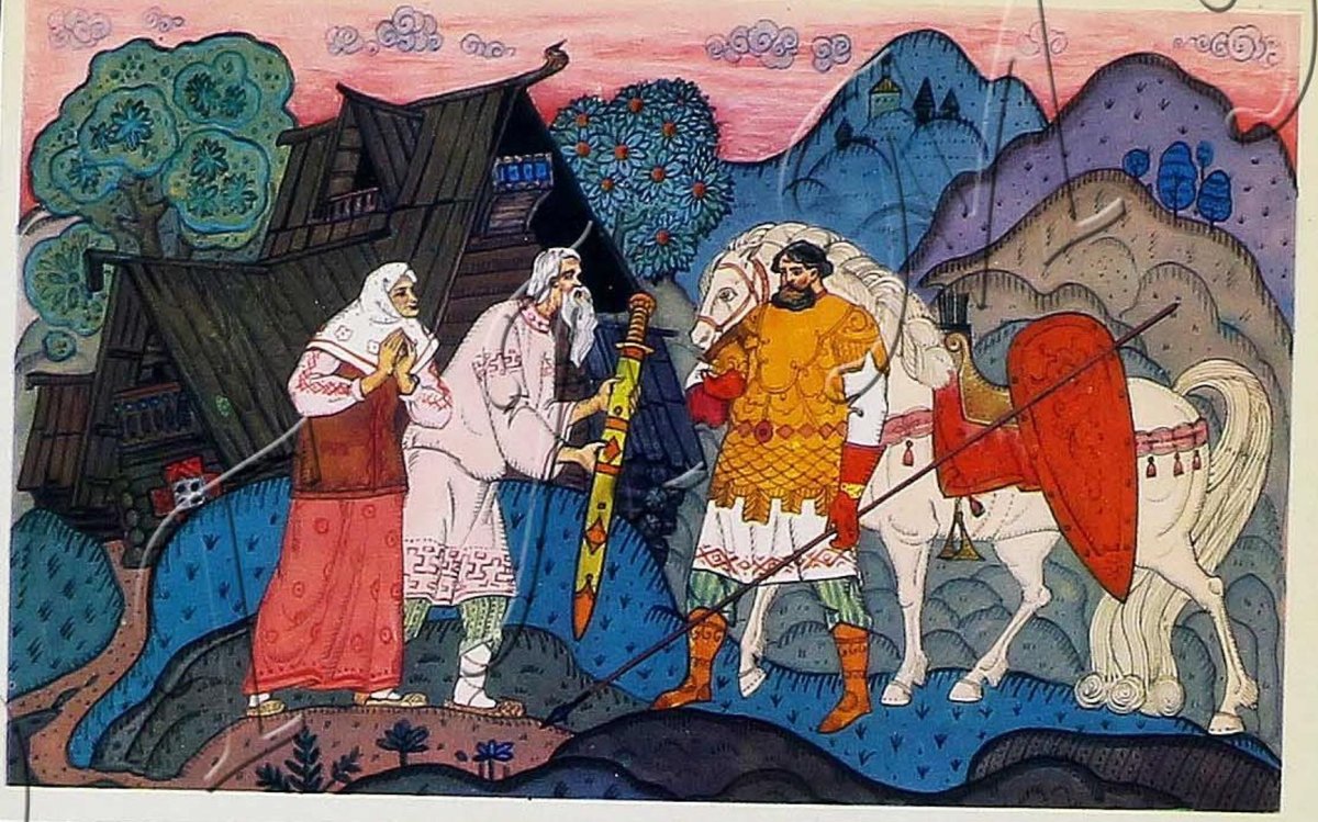 Билибин Илья Муромец и Соловей разбойник