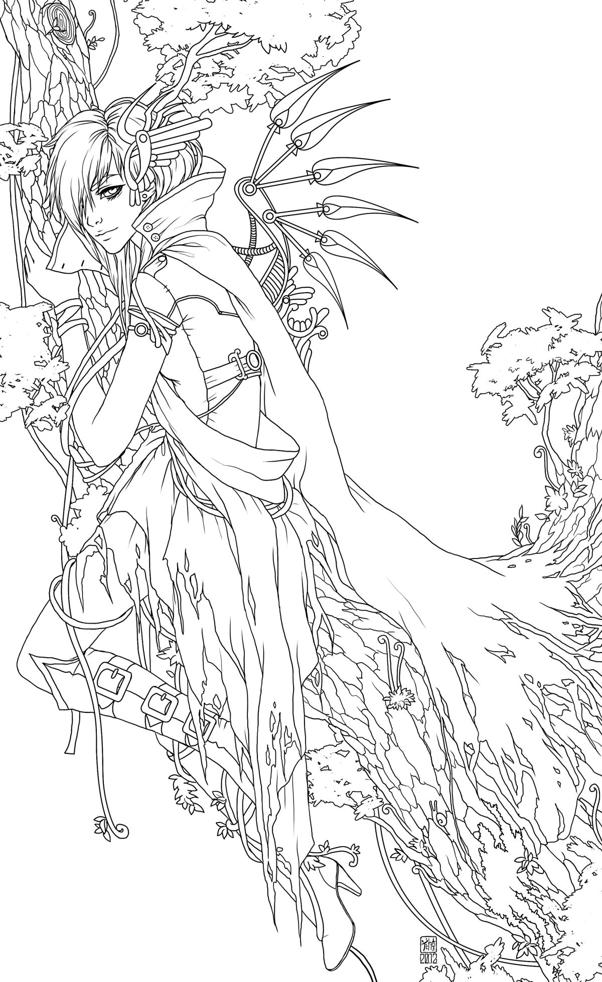 Эльф раскраска реалистичная