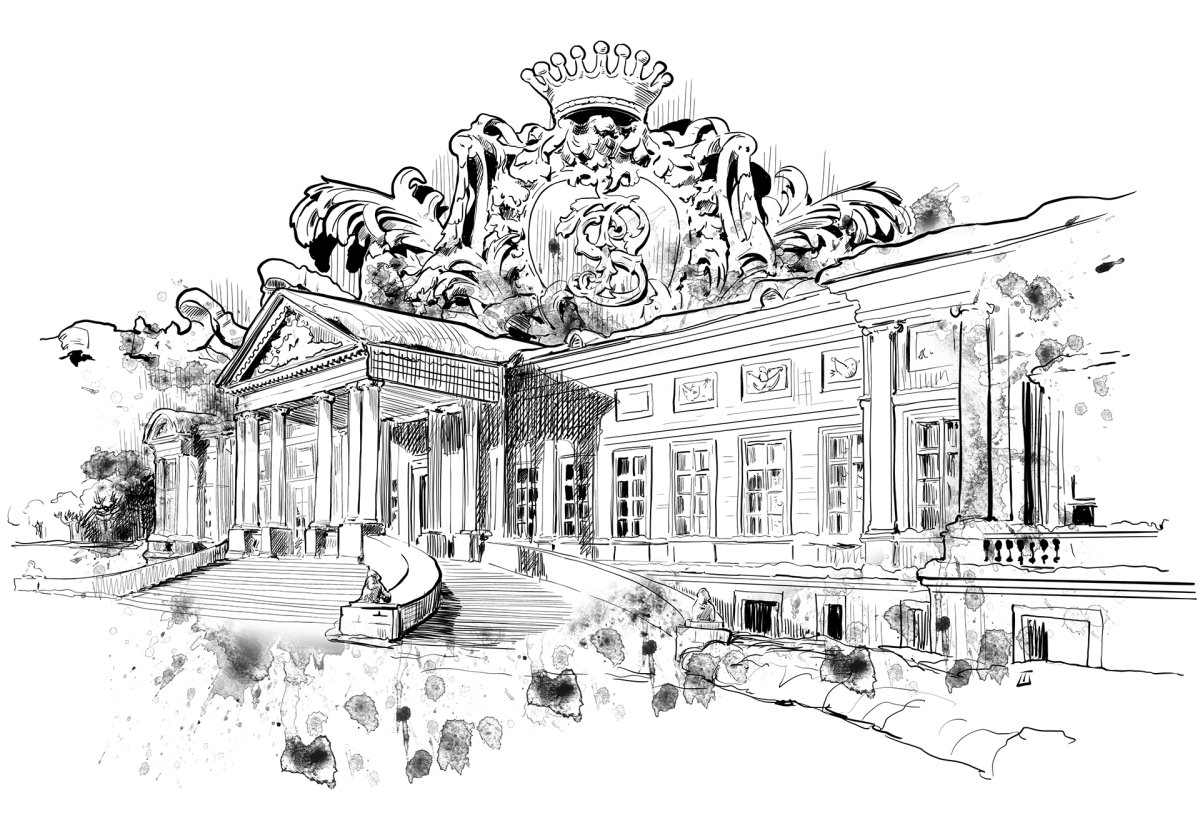 Усадьба Кусково рисовать