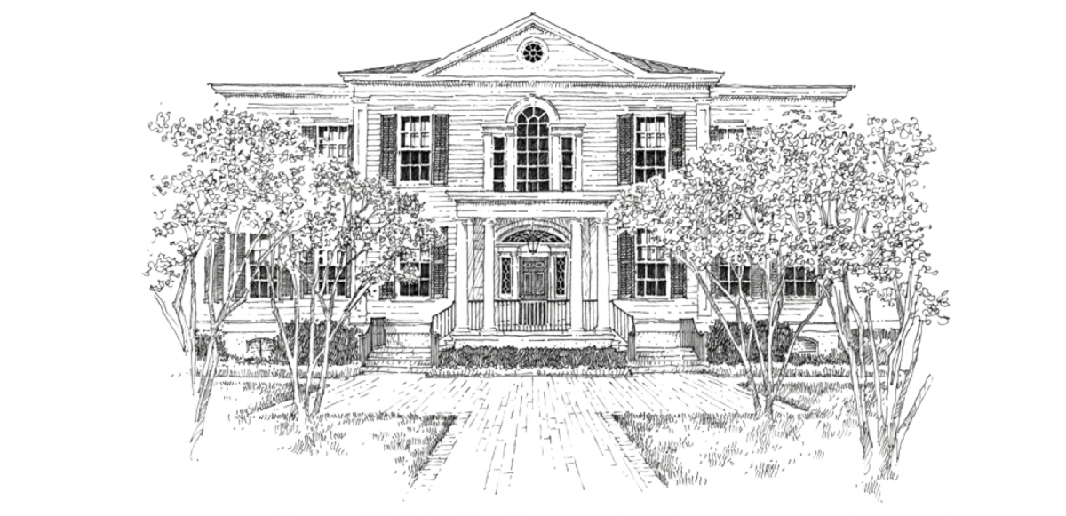 Фасад усадьбы рисунок