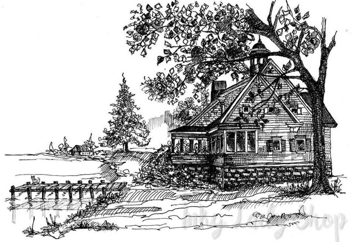 Эскиз русской усадьбы