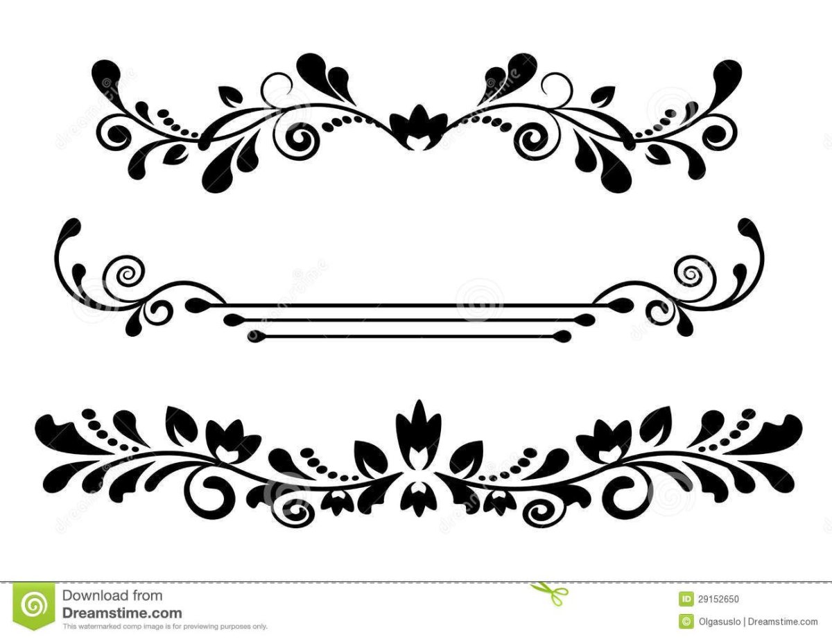 Черно белый орнамент в полосе