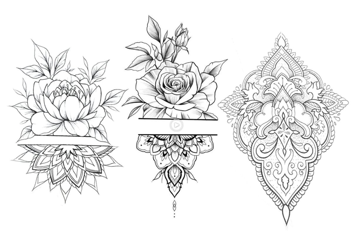 Мандала эскиз тату на руку