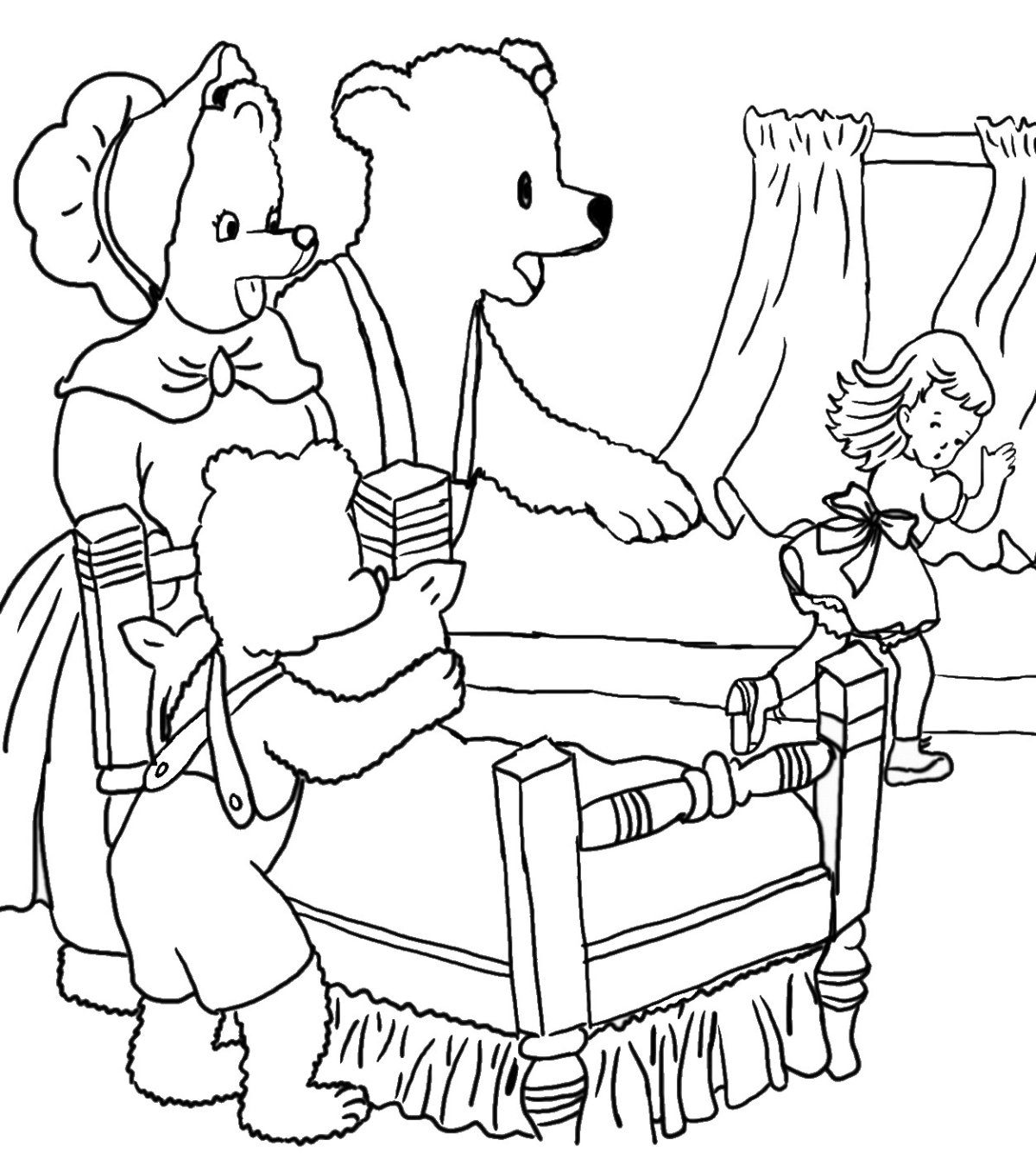 Раскраски для малышей три медведя