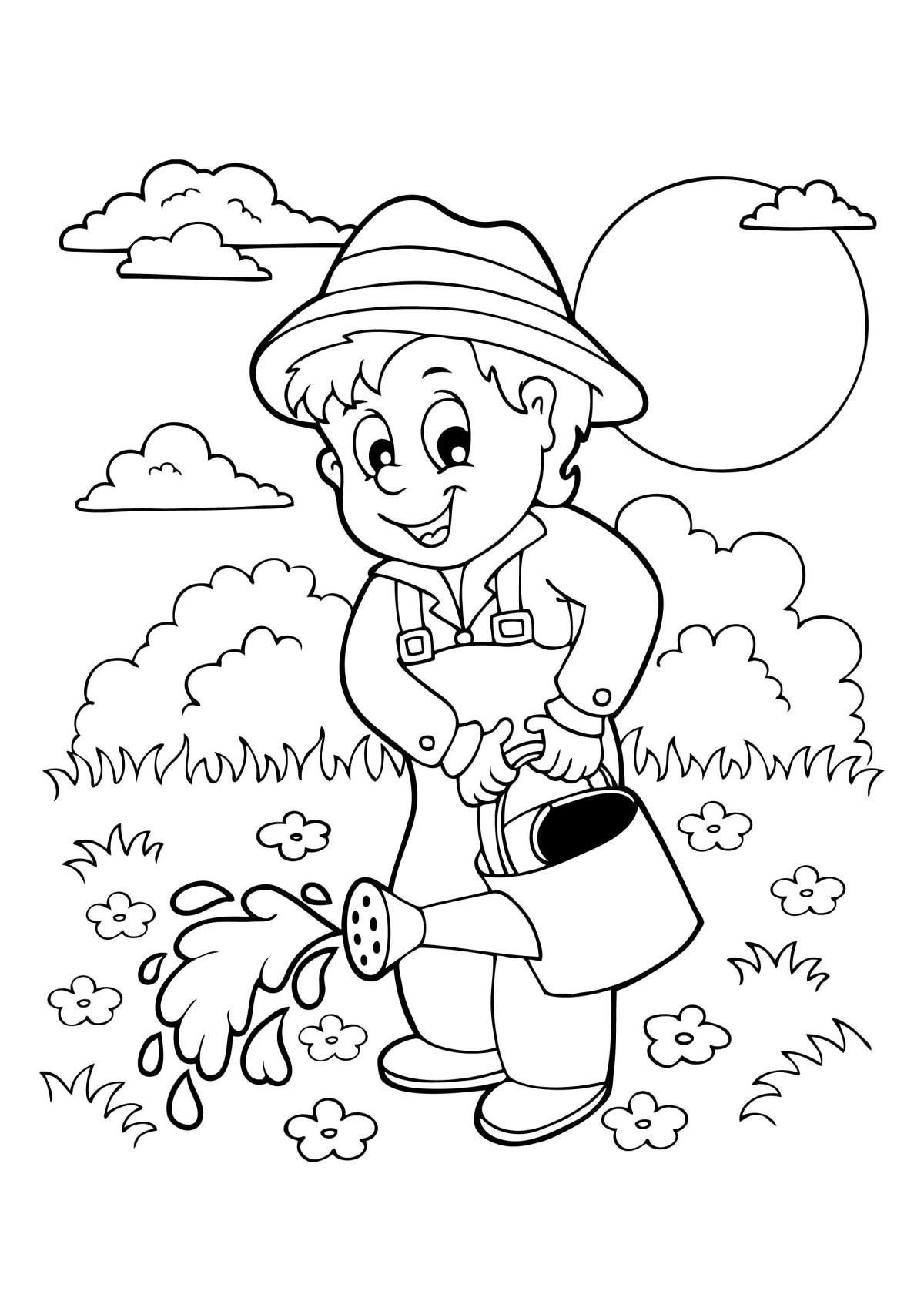 Раскраска посадка цветов