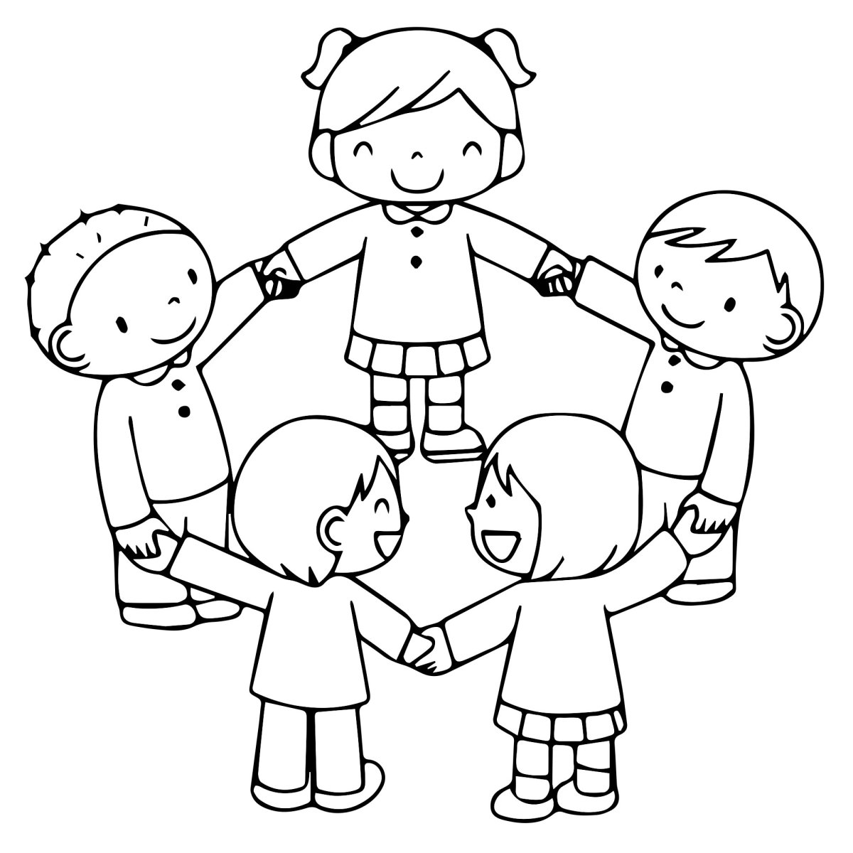 Раскраска дети дружат
