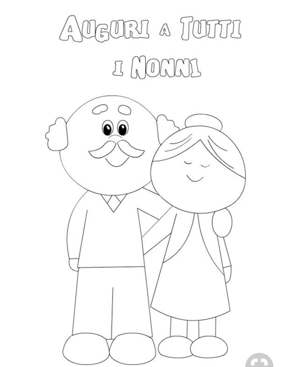 Открытка для бабушки и дедушки раскраска