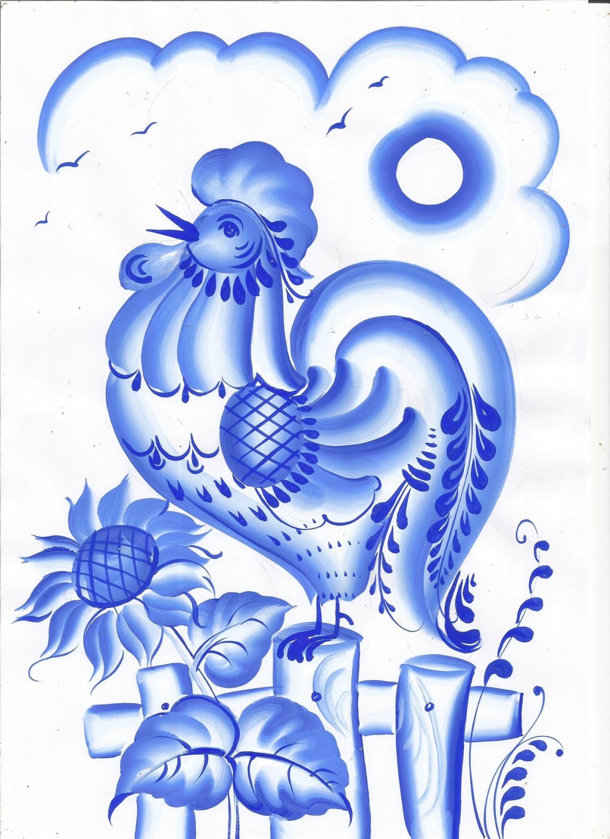 Лошадка в стиле Гжель