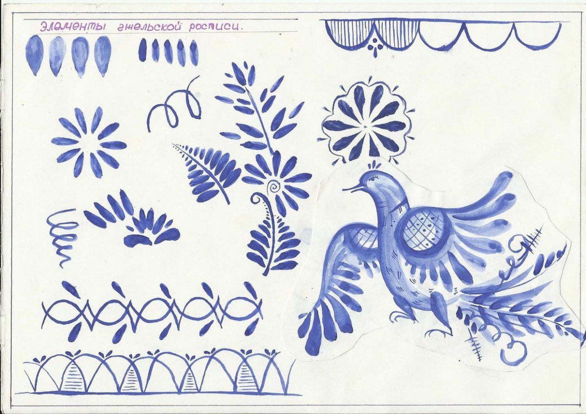 Раскраска "Хохломская роспись"