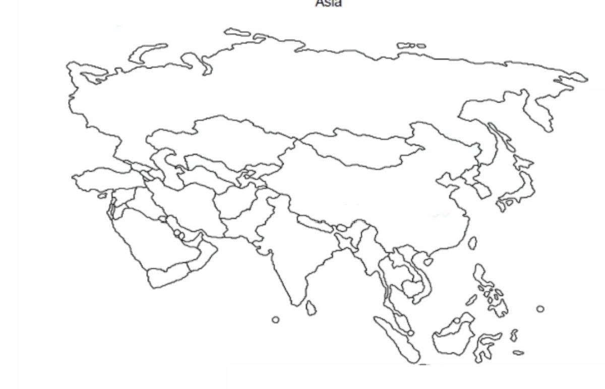 Политическая карта Евразии контурная карта