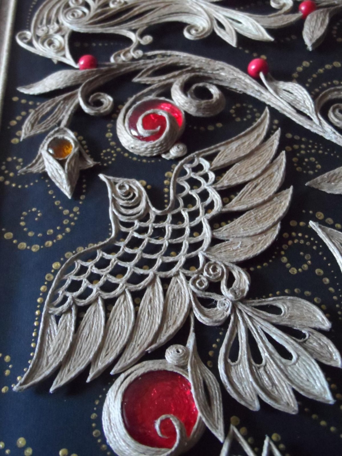 Джутовая филигрань птицы