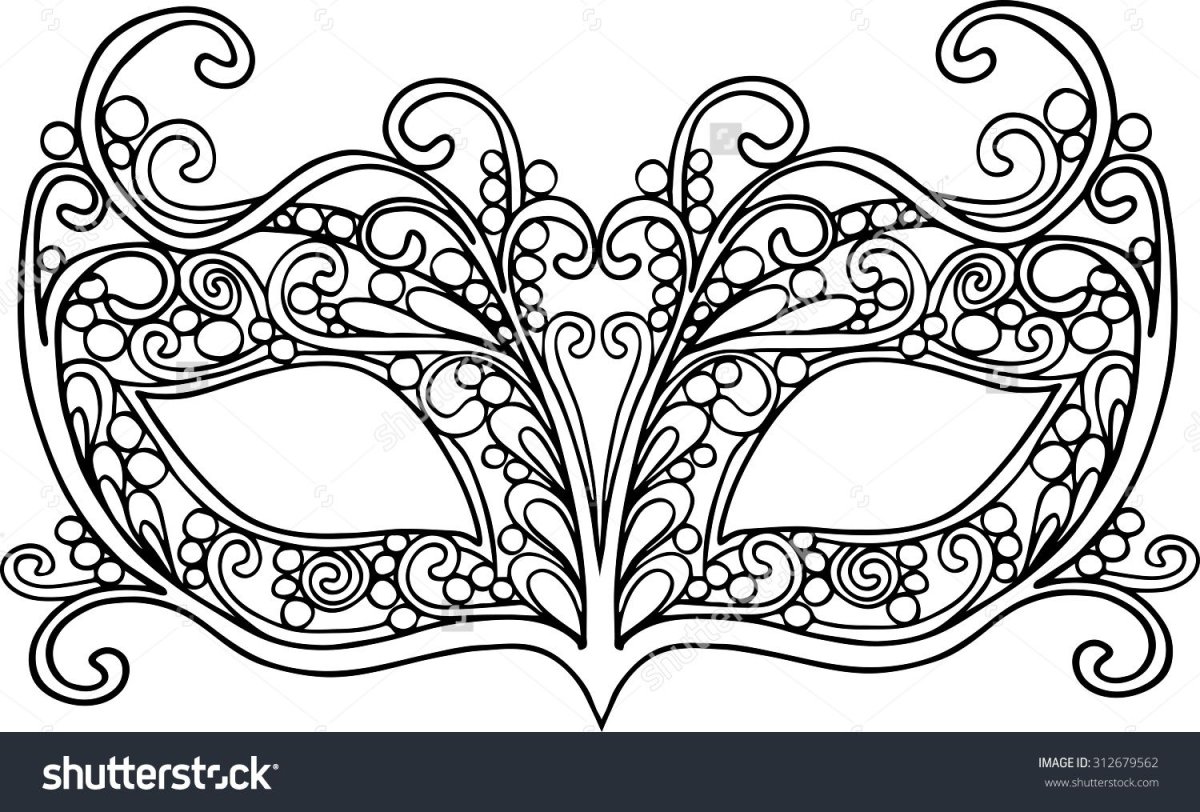 Венецианская маска трафарет