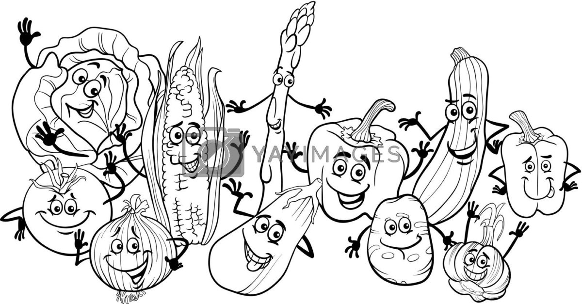 Огород раскраска для детей