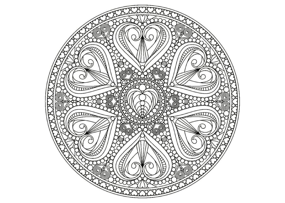 Мандала Сарасвати раскраска