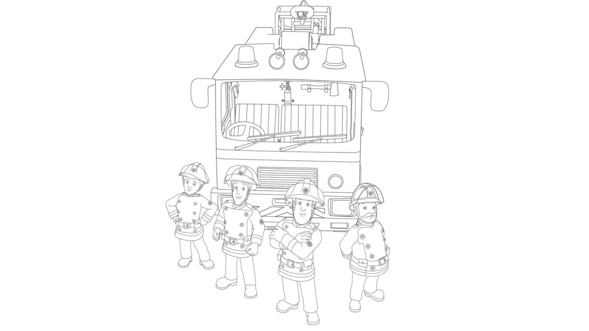 Пожарные человечки раскраска