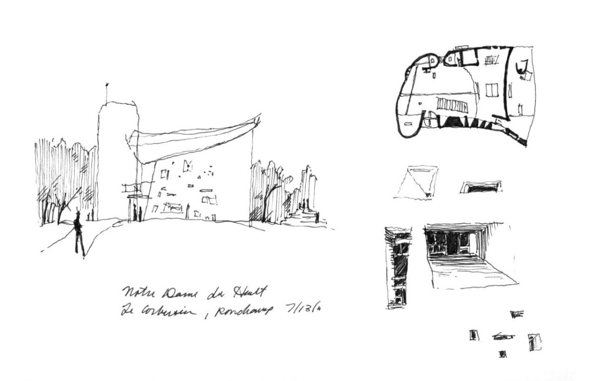 Ле Корбюзье скетчи дворец Ассамблей