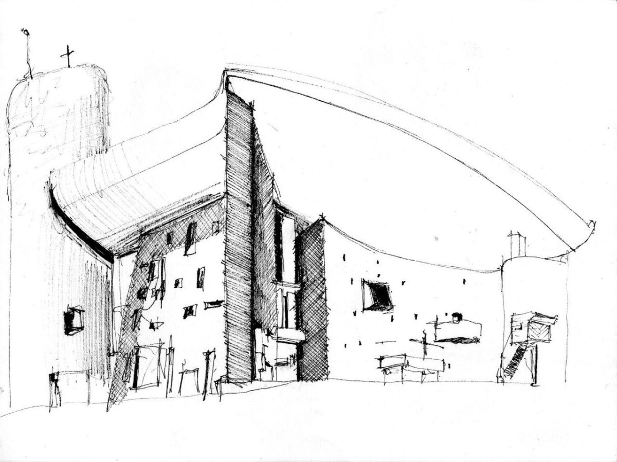 Ле Корбюзье архитектура чб