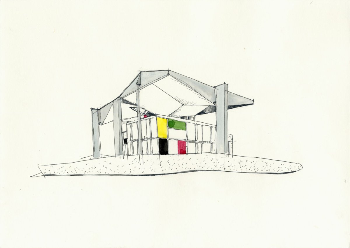 Фасад здания Ле Корбюзье вилла Савой.