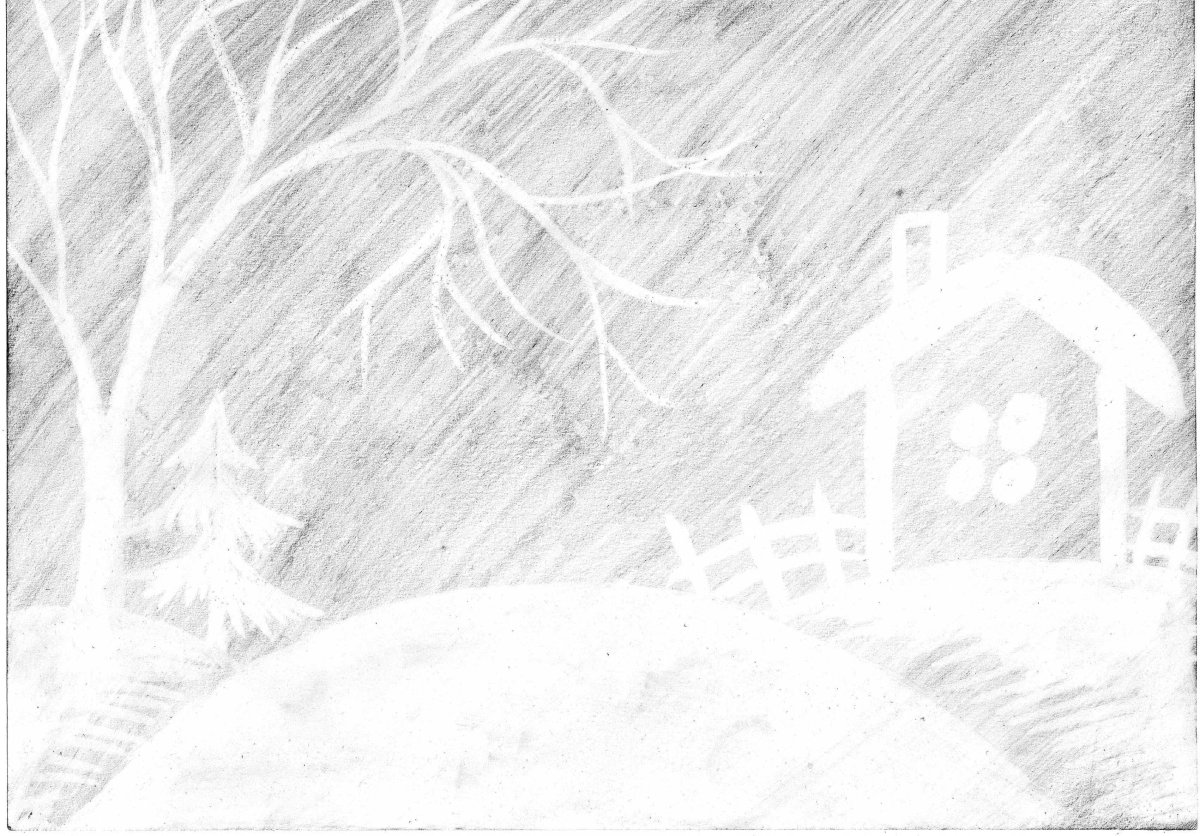 Вьюга рисунок карандашом