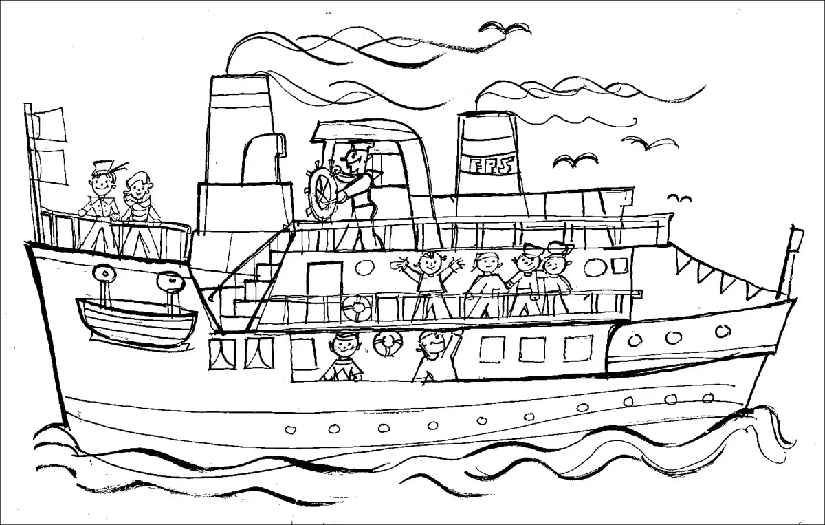 Раскраски парусник, Бригантина