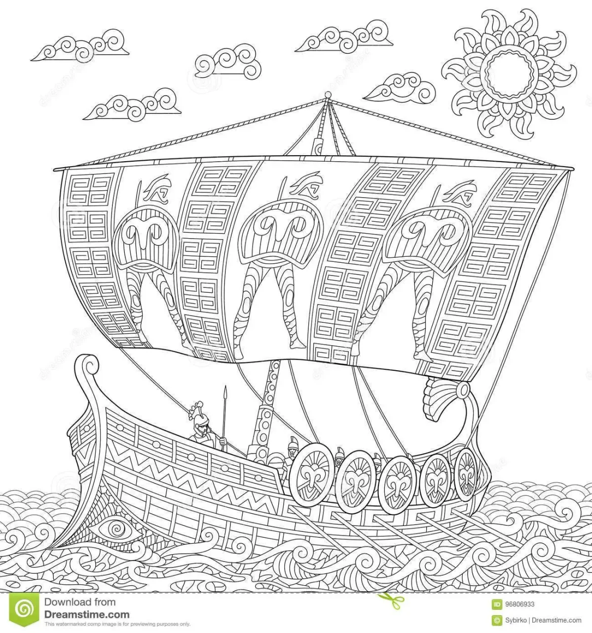 Раскраска внутри пиратского корабля