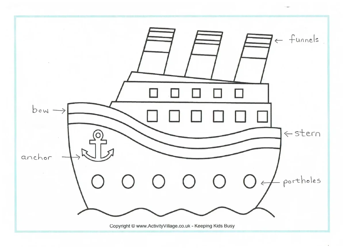 Раскраски корабли для детей 6-7 лет