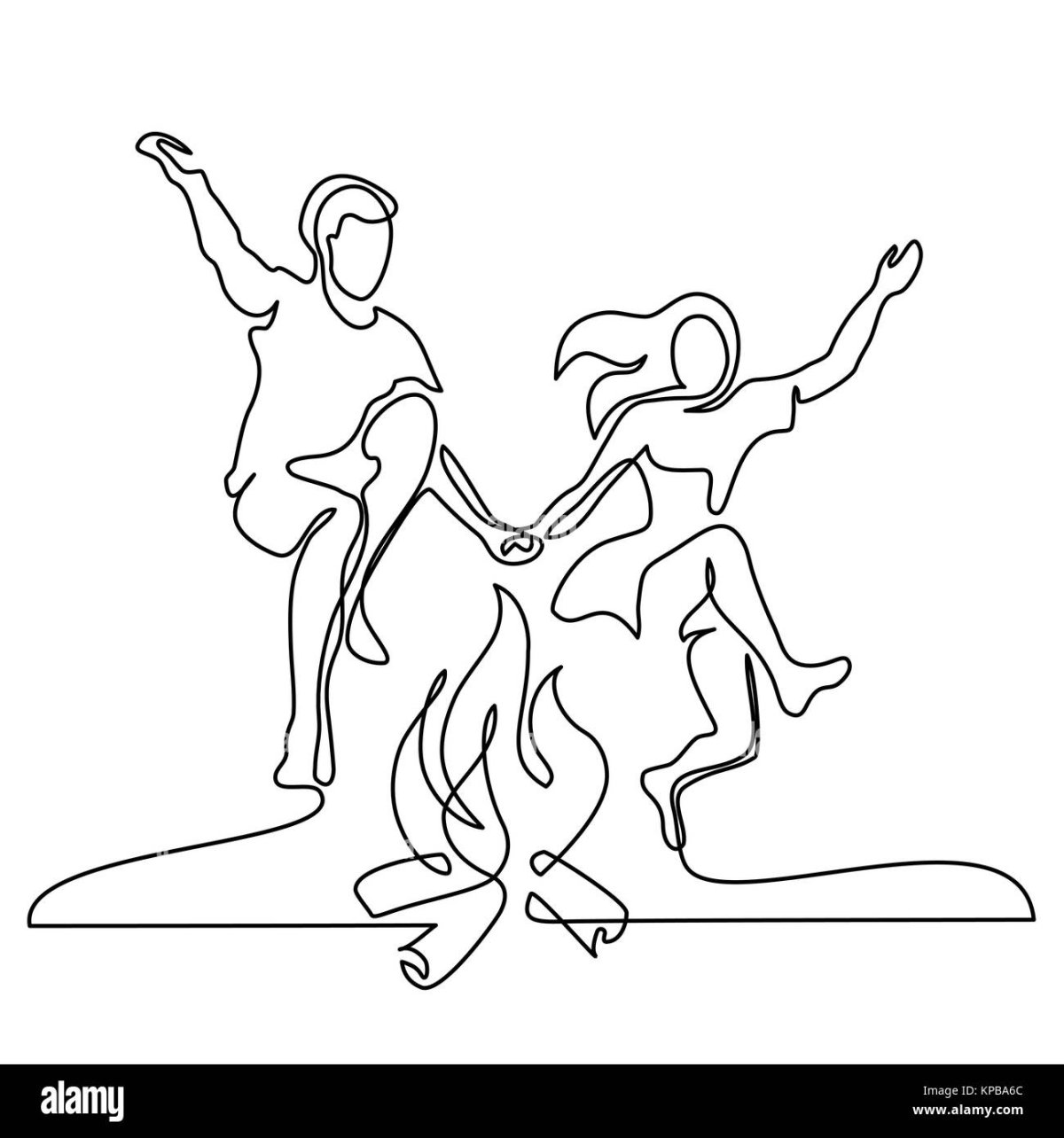 Прыжки через костер рисунок