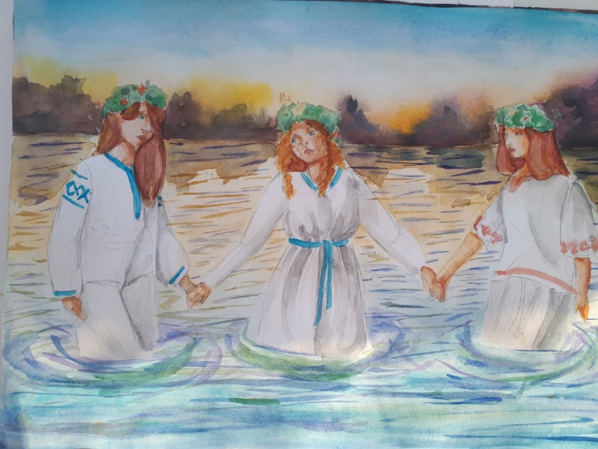 Иван Купала рисунок карандашом