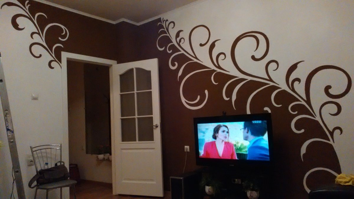 Жидкие обои рисунки на стенах