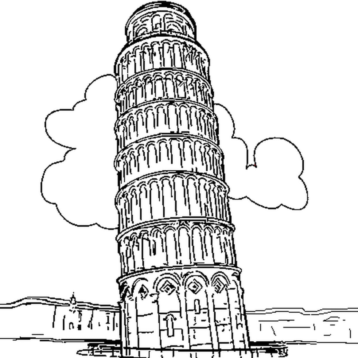 Пизанская башня раскраска