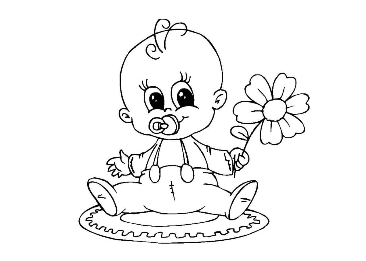 Раскраска младенец