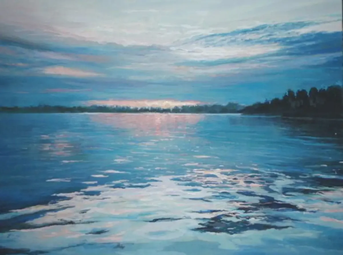 Пейзаж с водой маслом